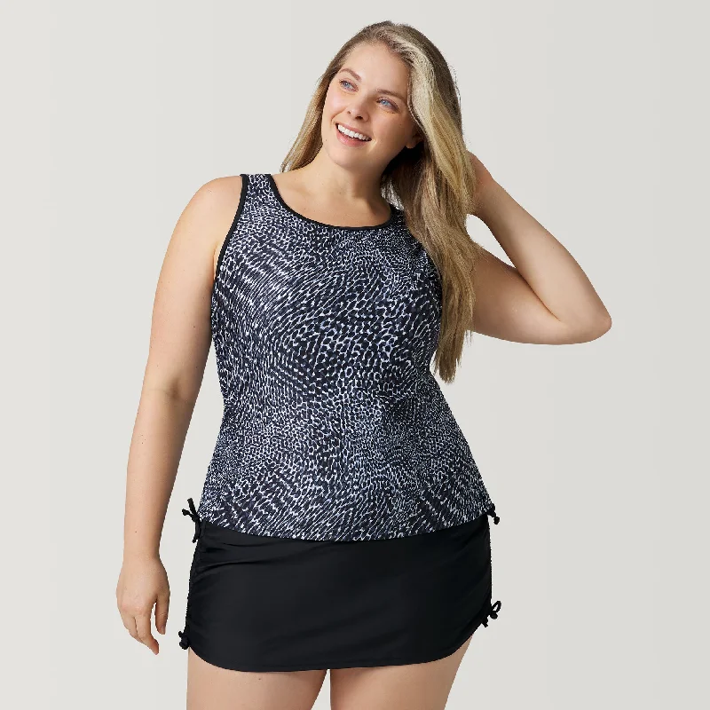 Plus size swimsuits with mesh insertsWomen's Plus Size Sea Skin Full Side Shirring Tankini Top