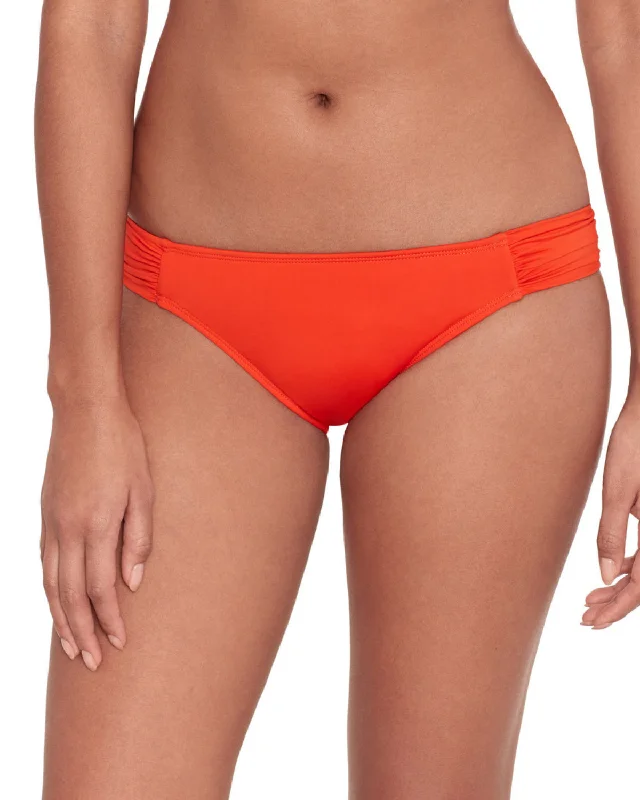 2024 Lauren Ralph Lauren Beach Club Solids Shirred Side Tab Hipster Bottom (More colors available) - 20101150