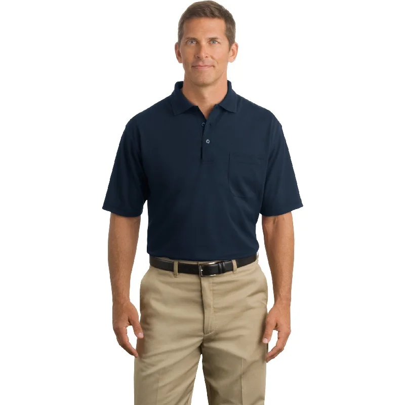 Polo shirt with a built - in bra for added supportCLOSEOUT - CornerStone Industrial Pocket Pique Polo