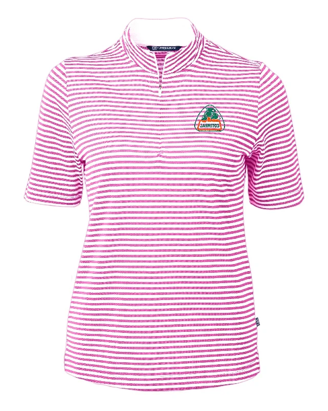 Retro - style polo shirt with a vintage logoCutter & Buck Virtue Eco Pique Stripe Recycled Ladies Top