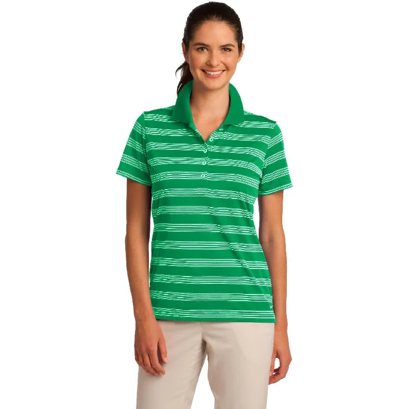 Nursing polo shirt for breastfeeding mothersCLOSEOUT - Nike Ladies Dri-FIT Tech Stripe Polo