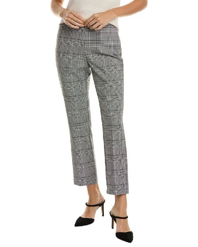 Women's High - Waisted Tight Trousers with Side Slits in Beige for a Trendy LookElie Tahari The Madeyn Pant