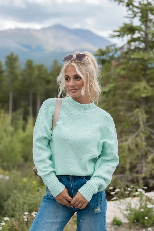 Plus Size Women's Belted Cable Knit SweatersPlus Size Women's Belted Cable Knit SweatersA Great Escape Mint Oversized Sweater