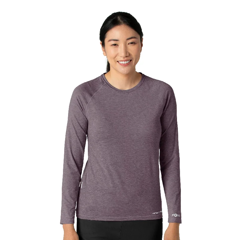 Long Sleeve Women T Shirt for Cooler WeatherLong Sleeve Women T Shirt for Cooler WeatherCarhartt Force Sub-Scrubs Women's Performance Long Sleeve Tee - Black Plum Heather