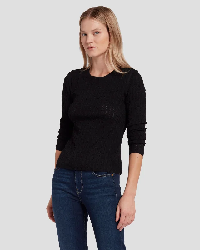 Mock Neck Women's Alpaca Wool Sweaters in Earth TonesMock Neck Women's Alpaca Wool Sweaters in Earth TonesKnit Weave Top in Black