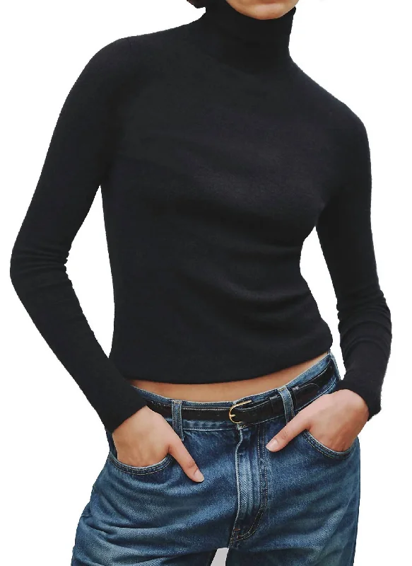 Hooded Women's Fleece - Lined Sweaters for WinterHooded Women's Fleece - Lined Sweaters for WinterLynnette Turtleneck Top In Black