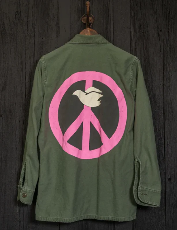 Single - Breasted Women's Corduroy Blazers in Mustard Yellow for an Autumn VibeVote For Peace Jacket, Army Fade