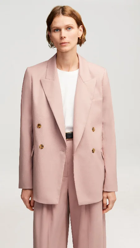 Women's Tailored Stretch Blazers in Navy Blue for Business MeetingsPeak Lapel Blazer in Seasonless Wool | Dusty Pink