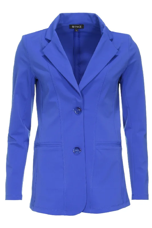 Plus Size Women's Ruffled Blazers in Pink for a Girly and Fashionable LookTravel blazer cobalt 202102A