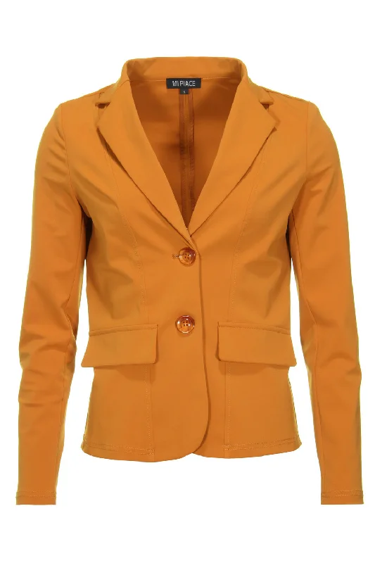 Plus Size Women's Military - Inspired Blazers with Gold Accents for a Bold LookTravel blazer curry 202015