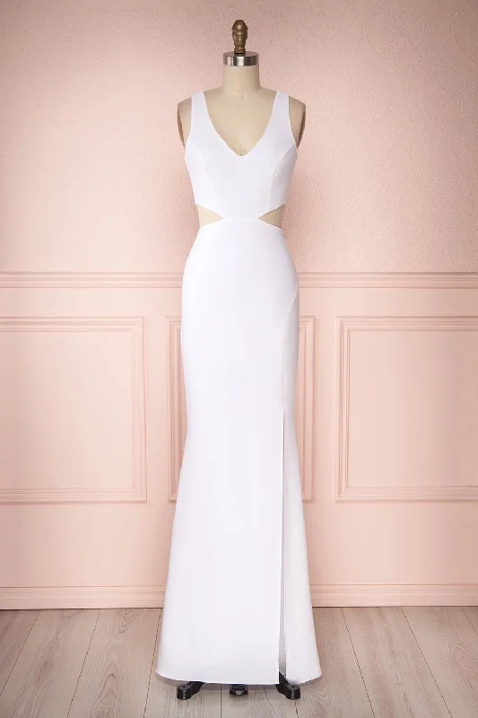 Strapless Women Dress with a Built - in Bra for Comfort and SupportKiira White | Mermaid Gown