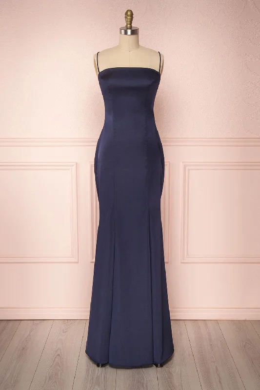 Mini Women Dress with a Short Hem for a Young and Trendy StyleNaomie Navy | Silky Mermaid Gown