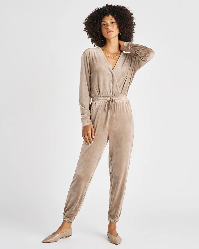 Long - Sleeve Women Dress in Velvet for a Luxurious Winter LookNicola Velour Jumpsuit