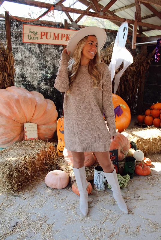 Grace Cable Knit Sweater Dress