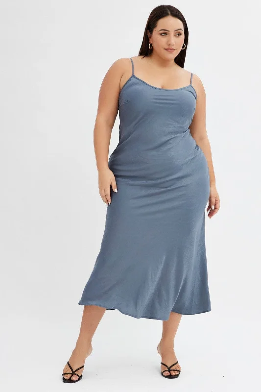 Wrap - Style Women Dress with Adjustable Fit for All Body TypesGrey Slip Dress Sleeveless Maxi