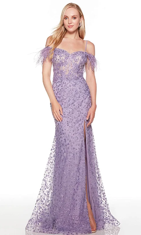 Ruffled Women Dress with Multiple Layers for a Playful and Girly StyleAlyce Paris 61405 - Feathered Corset Prom Dress