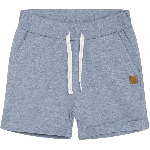 Stretchable Women Shorts for Maximum MobilityHust & Claire Mini Blue Fog Melange Haggi Shorts