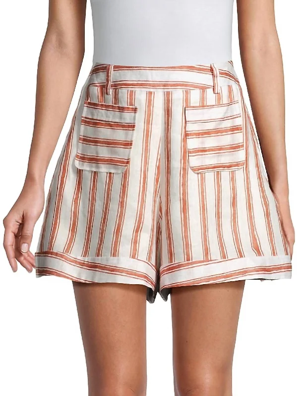 Bermuda Women Shorts for a Classic and Sophisticated LookLudo Linen Flax Shorts In Jeane Stripe