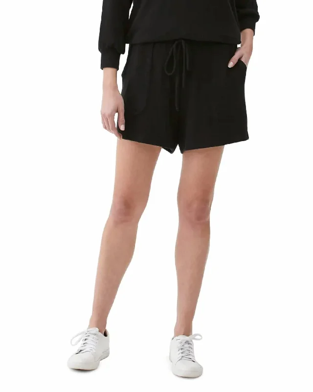 Jeanette Women Shorts with a Soft and Comfortable FeelParker Pocket Drawstring Shorts In Black