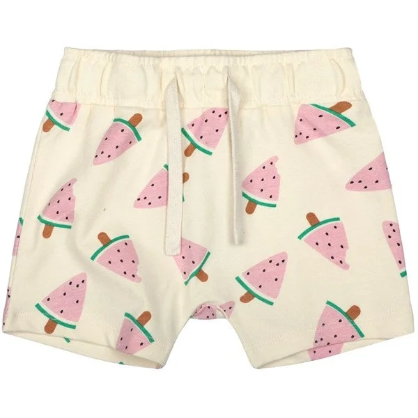 Cuffed Women Shorts for a Laid - Back and Trendy LookTHE NEW Siblings White Swan Watermelon AOP Kaya Shorts