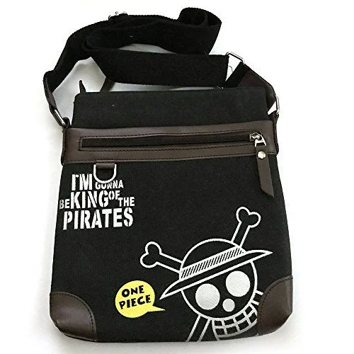 Plus Size Women's Button - Down One - Pieces in Light Blue for a Casual and Comfortable Day OutAnime One Piece "I'm Gonna Be King of the Pirates" Monkey D. Luffy Messenger Bag