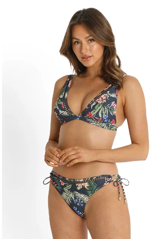 Floral - printed bikini for a feminine and colorful beach vibeSunseeker Evie Tie Side Pant Midnight